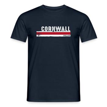 Cornwall England Retro Vintage Design for Coastal - Men's T-Shirt - navy - Front - AI Model Male 178 light (178cm)