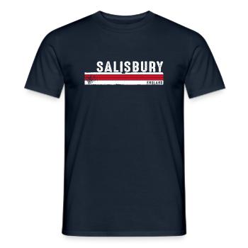 Vintage Salisbury Angleterre Rétro Héritage - T-shirt homme - marine - Devant - AI Model Male 178 light (178cm)