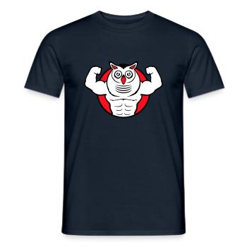 Eule Bodybuilder Muskeln Bizeps Posen Gym Rat Cool - Männer T-Shirt - Navy - Vorne - AI Model Male 178 light (178cm)