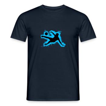 Sports Football Light Blue and Black Outline - Men's T-Shirt - navy - Front - AI Model Male 178 light (178cm)