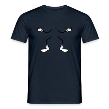 legs arms feet foot shoes gloves comic c - Men's T-Shirt - navy - Front - AI Model Male 178 light (178cm)