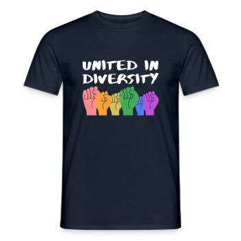 United in diversity Cadeau - T-shirt homme - marine - Devant - AI Model Male 178 light (178cm)