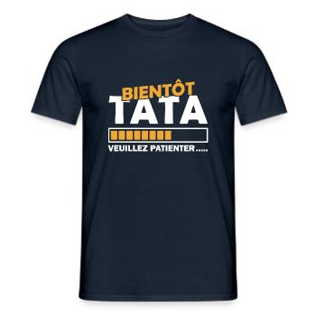 bientôt tata / future tata d'amour - T-shirt homme - marine - Devant - AI Model Male 178 light (178cm)