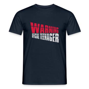 avertissement citation officielle d’adolescent - T-shirt homme - marine - Devant - AI Model Male 178 light (178cm)