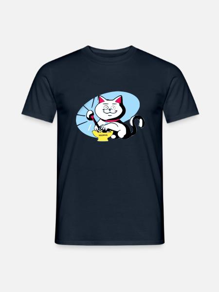 Chat et ramen - T-shirt homme - marine