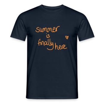 Summer is here - Männer T-Shirt - Navy - Vorne - AI Model Male 178 light (178cm)