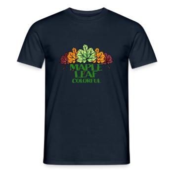 Maple Leaf Colorful - Men's T-Shirt - navy - Front - AI Model Male 178 light (178cm)