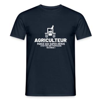 Agriculteur - Parce que super-héros n'est pas une - T-shirt homme - marine - Devant - AI Model Male 178 light (178cm)