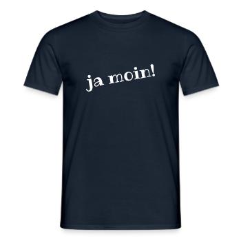 Ja Moin! - Guten Morgen - Nordsee - Ostsee - Anker - Männer T-Shirt - Navy - Vorne - AI Model Male 178 light (178cm)