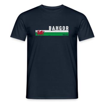 Bangor Wales Heritage Coastal Charm Souvenir - Men's T-Shirt - navy - Front - AI Model Male 178 light (178cm)