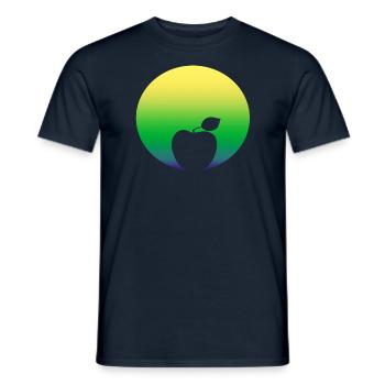 Apple in green - Men's T-Shirt - navy - Front - AI Model Male 178 light (178cm)