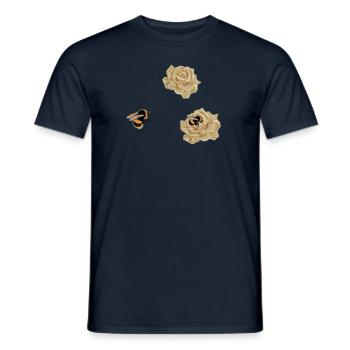 Abeille aimant les roses - T-shirt homme - marine - Devant - AI Model Male 178 light (178cm)