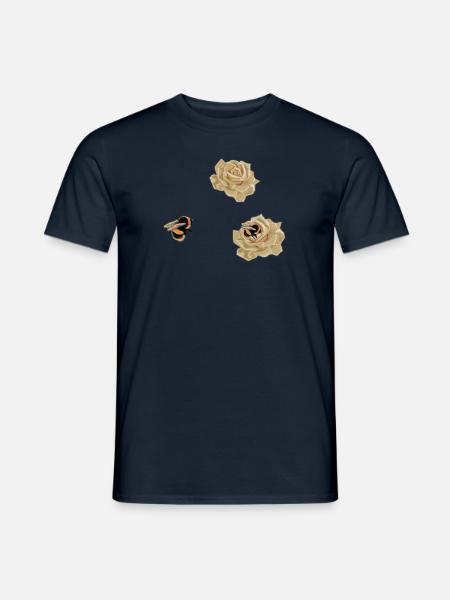 Rose-loving bee - Men's T-Shirt - navy