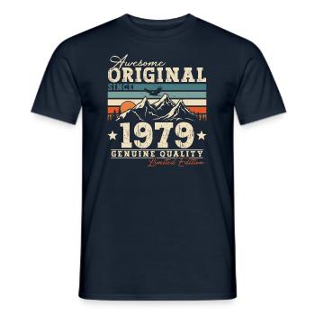 Original 1979 Vintage né Vintage anniversaire - T-shirt homme - marine - Devant - AI Model Male 178 light (178cm)