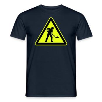 Road construction sign construction site 1 - Men's T-Shirt - navy - Front - AI Model Male 178 light (178cm)