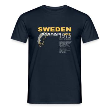 schweden - sweden - sverige - T-shirt homme - marine - Devant - AI Model Male 178 light (178cm)