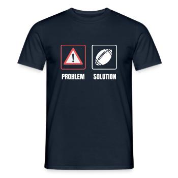t-shirt problem solution rugby cadeau humour - T-shirt homme - marine - Devant - AI Model Male 178 light (178cm)