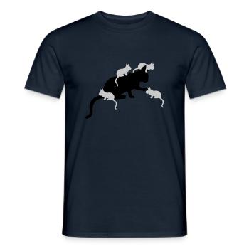 Beaucoup de chatons Mama Cat - T-shirt homme - marine - Devant - AI Model Male 178 light (178cm)
