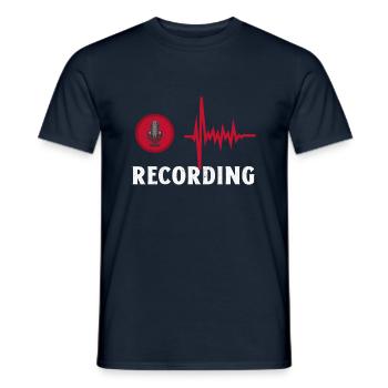 Recording. Cool Microphone Recording Studio - Men's T-Shirt - navy - Front - AI Model Male 178 light (178cm)