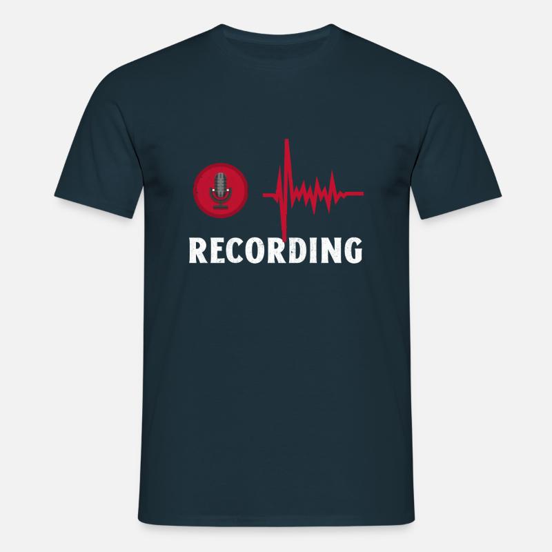Indspilning. Cool mikrofonoptagelsesstudie - T-shirt til herrer - marineblå