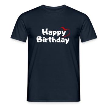 Joyeux anniversaire Salutation d’anniversaire Cadeau d’anniversaire - T-shirt homme - marine - Devant - AI Model Male 178 light (178cm)