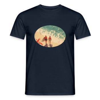 Surfer am Strand - Männer T-Shirt - Navy - Vorne - AI Model Male 178 light (178cm)