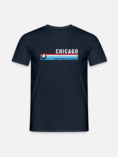 Chicago Illinois Est 1833 Vintage Classic Retro - Männer T-Shirt - Navy