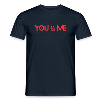 YOU & ME - Männer T-Shirt - Navy - Vorne - AI Model Male 178 light (178cm)