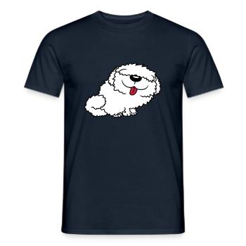 Lustiger Bobtail Hund - Männer T-Shirt - Navy - Vorne - AI Model Male 178 light (178cm)
