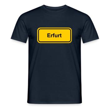 Ortsschild Erfurt Ort Schild Ortstafel - Männer T-Shirt - Navy - Vorne - AI Model Male 178 light (178cm)