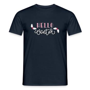 Hello Winter - Männer T-Shirt - Navy - Vorne - AI Model Male 178 light (178cm)