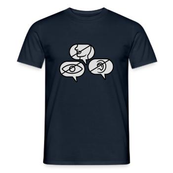 Don't see Speak Hear - Men's T-Shirt - navy - Front - AI Model Male 178 light (178cm)