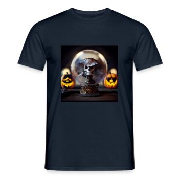 Halloween Pirate Skull Globe - T-shirt homme - marine - Devant - AI Model Male 178 light (178cm)
