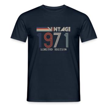 Vintage 1971 Anniversary Gift - Vintage 1971 - Men's T-Shirt - navy - Front - AI Model Male 178 light (178cm)