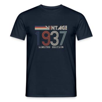 Jahrgang 1937 Jubiläumsgeschenk - Jahrgang 1937 - Männer T-Shirt - Navy - Vorne - AI Model Male 178 light (178cm)