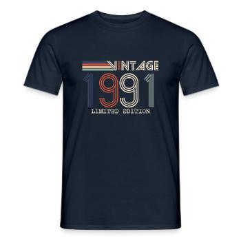 Vintage 1991 Anniversary Gift - Vintage 1991 - Men's T-Shirt - navy - Front - AI Model Male 178 light (178cm)
