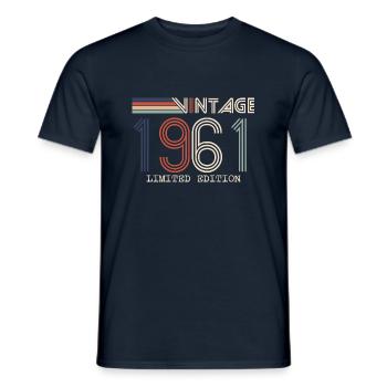 Vintage 1961 Anniversary Gift - Vintage 1961 - Men's T-Shirt - navy - Front - AI Model Male 178 light (178cm)