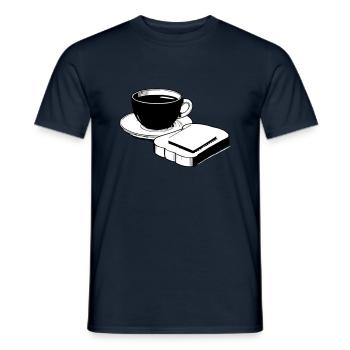 Koffie Ontbijt - Heren T-shirt - navy - Voor - AI Model Male 178 light (178cm)