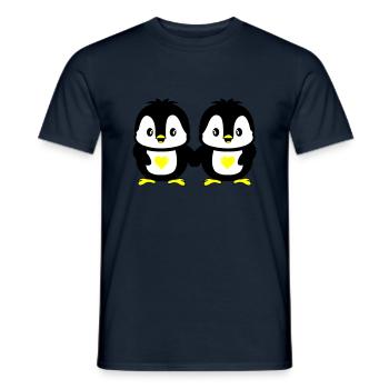 Pingouins Amour mignon - T-shirt homme - marine - Devant - AI Model Male 178 light (178cm)