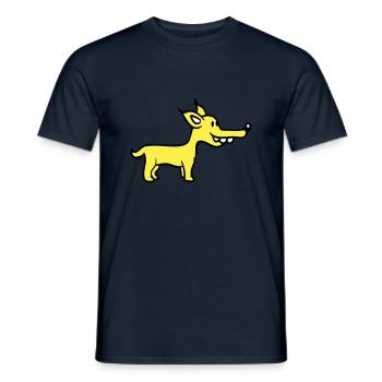 Dog Stands Cute Little Happy Puppy Pet - Men's T-Shirt - navy - Front - AI Model Male 178 light (178cm)