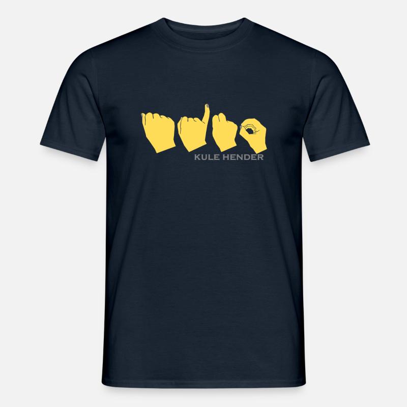 Aino mit senfgelber Farbe - Männer T-Shirt - Navy