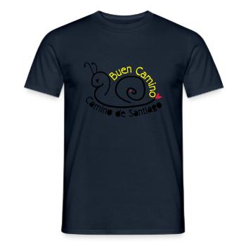 Camino de Santiago escargot - T-shirt homme - marine - Devant - AI Model Male 178 light (178cm)
