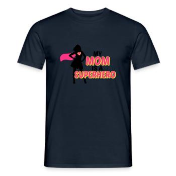 My mom is a Superhero-Meine Mama ist ein Superheld - Männer T-Shirt - Navy - Vorne - AI Model Male 178 light (178cm)
