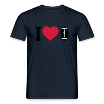 I love football J'aime le football - T-shirt homme - marine - Devant - AI Model Male 178 light (178cm)