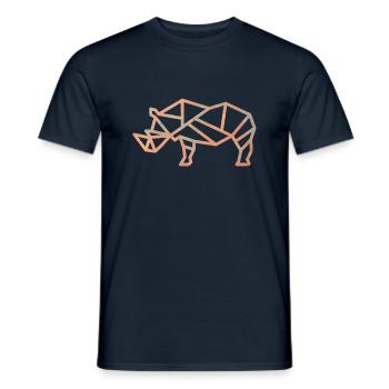 Orange Geometric Rhino - Men's T-Shirt - navy - Front - AI Model Male 178 light (178cm)