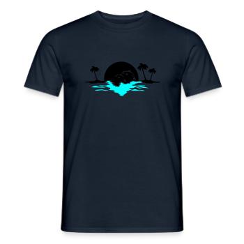 sunset delfine - T-shirt homme - marine - Devant - AI Model Male 178 light (178cm)