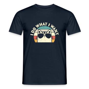 Je fais ce que je veux Des lunettes de soleil Pour amoureux des chats - T-shirt homme - marine - Devant - AI Model Male 178 light (178cm)