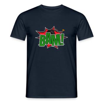 Bam! Comic Style Graffiti Lettering - Men's T-Shirt - navy - Front - AI Model Male 178 light (178cm)