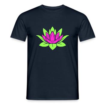Fleur de Lotus - Mandala - T-shirt homme - marine - Devant - AI Model Male 178 light (178cm)