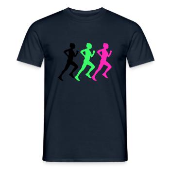 femme qui court - T-shirt homme - marine - Devant - AI Model Male 178 light (178cm)